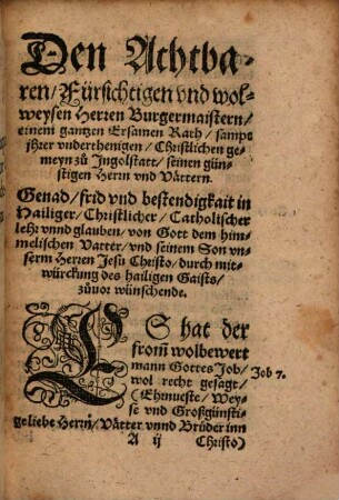 Orthodoxischer, Fünff Catholisch vnd Christlicher Sermon : 1. Vom zeytlich vnnd ewigen Todt. 2. Von Gaistlich auch leiblicher Kranckhait. 3. Von göttlich vnd menschlicher Artzney. 4. Auch von vnderschidlicher der gestorbnen Begrebnuß. 5. Vnd was fürnemlich von Gott zu bitten, auff das der Gesund erhalten, der Kranck genäß, vnd das Himelreich erfüllet werde