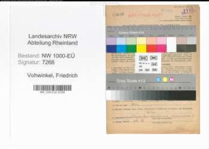 Entnazifizierung Friedrich Vohwinkel, geb. 04.07.1889 (Betriebspruefer)