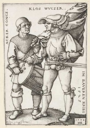 Fahnenträger und Trommler