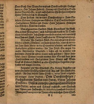 Personalia Casimiriana. Das ist Historische Erzehlung vnd Beschreibung Hochs. Ihr Fürstl. Gn. Fürstlicher Geburt vnd Herkommens, Lebenslauffs, Regierung vnd seeligen Abschieds aus dieser Welt