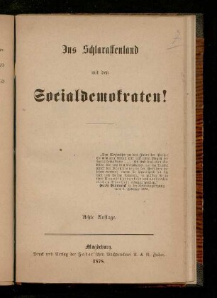 Ins Schlaraffenland mit den Socialdemokraten!