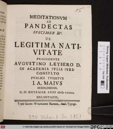 De Legitima Nativitate