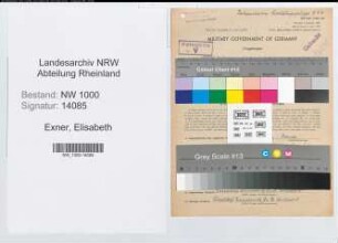 Entnazifizierung Elisabeth Exner, geb. 06.08.1892 (Postangest.)
