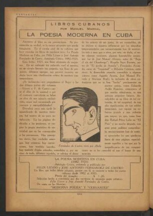 La poesía moderna en Cuba : Libros cubanos