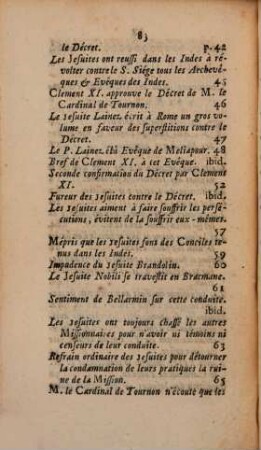 Tables Des Matieres Contenues dans les six Volumes D'Anecdotes
