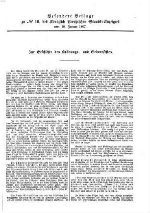 Königlich Preußischer Staats-Anzeiger. 1866, [14] = Besondere Beilage des Königlich Preußischen Staats-Anzeigers ; 1866, 31. 12. - 1867, 28. 12
