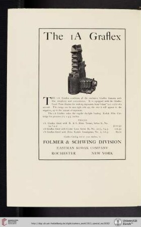 Folmer & Schwing Division, Eastman Kodak Company [1A Graflex Camera]