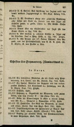 Schriften über Freymaurerey, Illuminatismus &c.