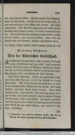 Siebender Abschnitt. Von der Väterlichen Gesellschaft