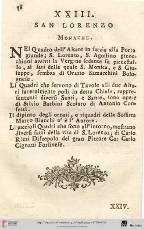 Num. XXIII.: San Lorenzo