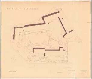 Gartenanlage Evangelische Volksschule am Burgfeld, Neviges: Schulgebäude: Lageplan 1:200