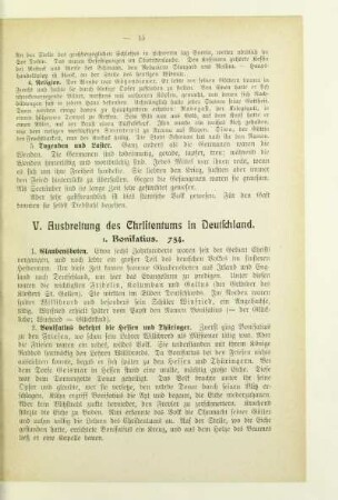 V. Ausbreitung des Christentums in Deutschland