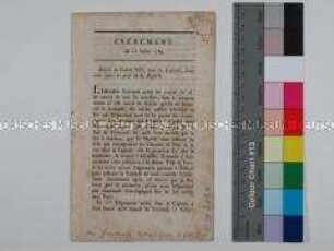 Gravures historiques des Jean-François Janinet - Bericht über den Einzug Ludwigs XVI. in Paris zwei Tage nach der Erstürmung der Bastille