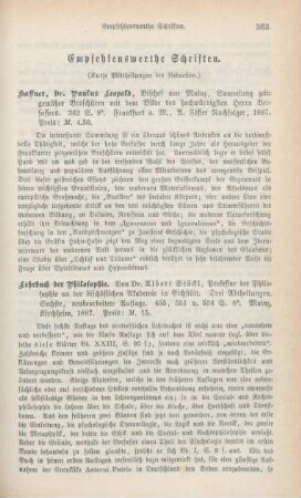 363-371 Empfehlenswerthe Schriften
