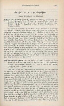363-371 Empfehlenswerthe Schriften