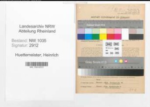Entnazifizierung Heinrich Huettemeister , geb. 12.10.1905 (Steiger)