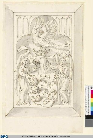 Wappen mit Engeln als Schildhalter