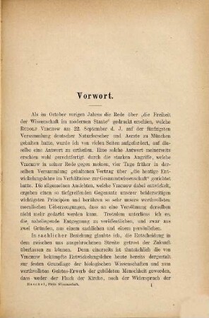 Freie Wissenschaft und freie Lehre : eine Entgegnung auf Rudolf Virchow's Münchener Rede über "Die Freiheit der Wissenschaft im modernen Staat"