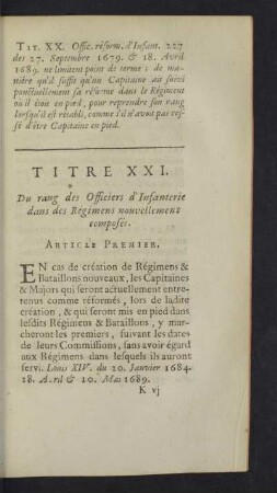 Titre XXI.