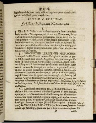 Sectio V. et ultima