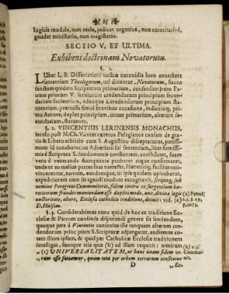 Sectio V. et ultima