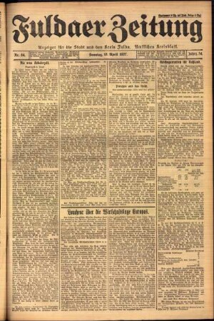 Erste Ausgabe vom Sonntag, den 10. April 1927.