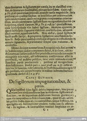 Caput Ultimum. De Sigillorum impugnationibus, & poenis