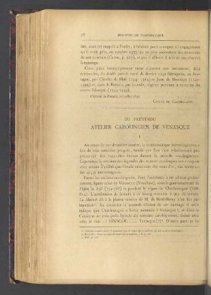 Du prétendu atelier carolingien de Venasque