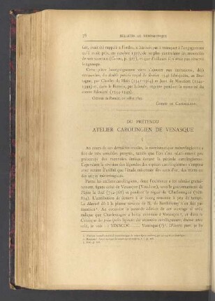 Du prétendu atelier carolingien de Venasque
