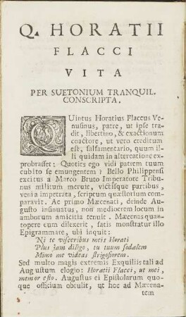 Q. Horatii Flacci Vita
