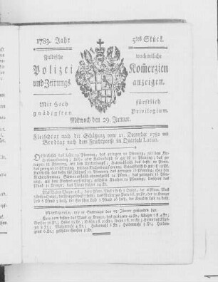 5tes Stück., Ausgabe vom 29. Januar 1783