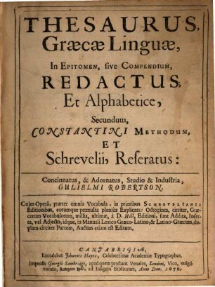 Thesaurus graecae linguae