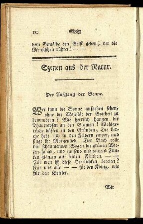 Szenen aus der Natur.
