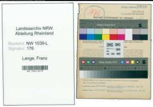 Entnazifizierung Franz Lange , geb. 05.12.1908 (Kaufmaennischer Angestellter)