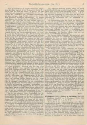 136-138 [Rezension] Kierkegaard, Sören, Einübung im Christentum
