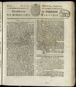 No. 63, Mittwoch den 5. August 1812