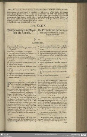 Tit. XXIIX. Von Beweisung durch Augenschein und Rechnung
