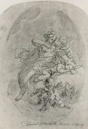 Venus und Amor auf Wolken