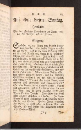 Auf eben diesen Sontag.
