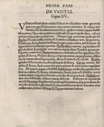 DE VENTIS. Caput XV.