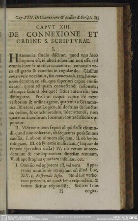 Caput XIII. De Connexione Et Ordine S. Scripturae