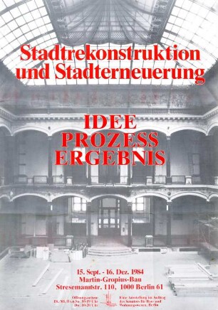 Plakat: "Stadtrekonstruktion und Stadterneuerung. Idee - Prozess - Ergebnis"