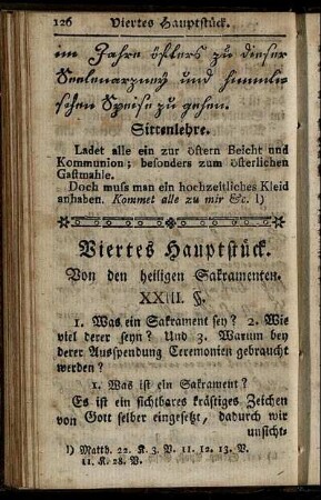 Viertes Hauptstück. Von den heiligen Sakramenten.