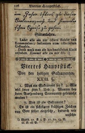 Viertes Hauptstück. Von den heiligen Sakramenten.