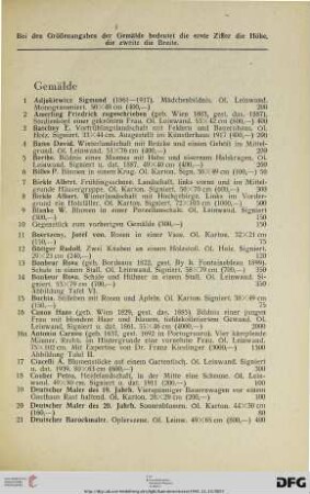 Gemälde (Nr. 1-149)