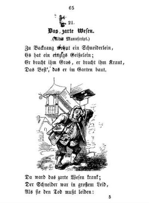 21. Das zarte Wesen. (Altes Manuscript.)