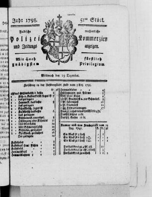51tes Stück, Ausgabe vom 19. Dezember 1798