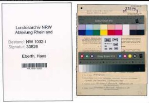 Entnazifizierung Hans Eberth, geb. 07.01.1902 (Betriebsassistent)