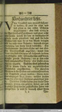 Hochgeehrter Leser