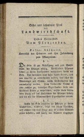 Erstes Hauptstück. Vom Pflanzenbau.